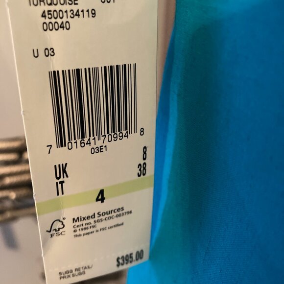 FAB LUX ANNE KLEIN NY BEJEWLED SHEATH LETS PARTY LINEN BLEND DRESS TURQUOISE - Picture 10 of 11